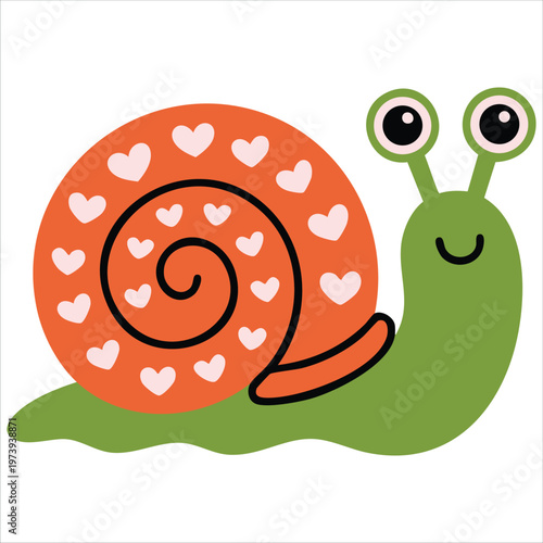 Endearing Snail Figure Representing Romance and Tenderness with Heart Design Element