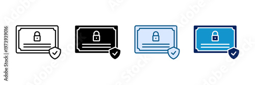 Security Certificate Icon Set Multiple Style Collection