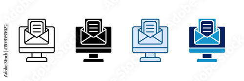 Digital Certificate Icon Set Multiple Style Collection