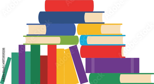 Stack of colorful book collection.