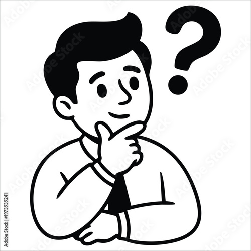 Corporate Professional with Excess Weight Portrayed with Questioning Expression and Gesture