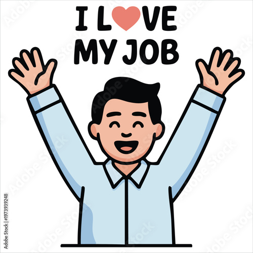 Enthusiastic Professional Expressing Passion for Career and Workplace Satisfaction