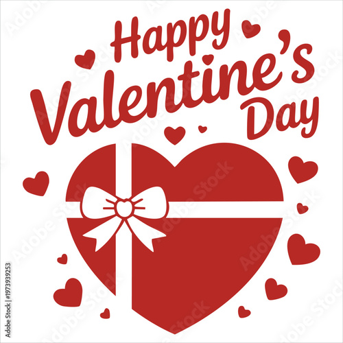 Love Themed Greeting Graphic for Saint Valentines Day with Festive Visual Elements