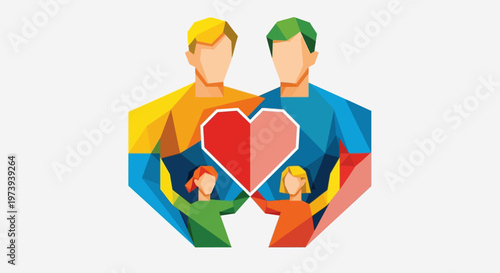 Two Men Holding Heart Together.