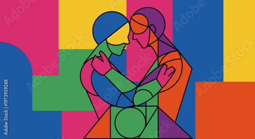 Two People Embrace Each Other Closely.