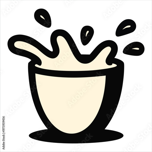 Falling Liquid Container with Splashing Effect for Beverage and Dairy Product Concepts