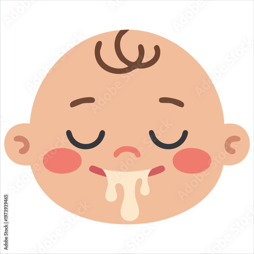Infant Experiencing Digestive Discharge with Adorably Expressive Facial Features