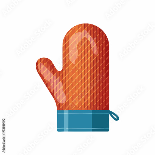 orange knit mittens isolated on white background