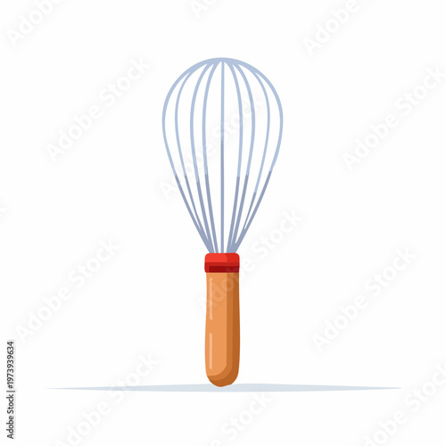 Colorful illustration of a kitchen whisk utensil