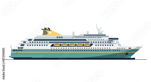 A modern cruise ship sailing the ocean.