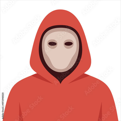 Cybersecurity Risk Illustration Featuring Concealed Person for Hacking and Protection Themes