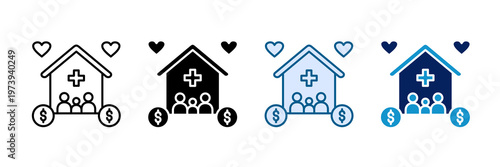 Social Welfare Icon Set Multiple Style Collection