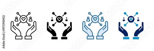 Care Network Icon Set Multiple Style Collection