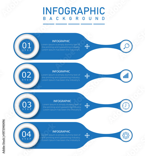 Modern wave ribbon banner infographic with smooth curved flow design | Step-by-step business process template ideal for timeline presentation, marketing plans, and workflow explanation