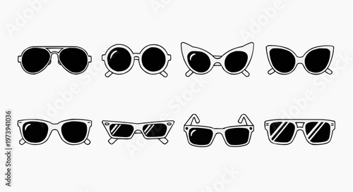 An array of diverse sunglasses, perfect for any style and occasion