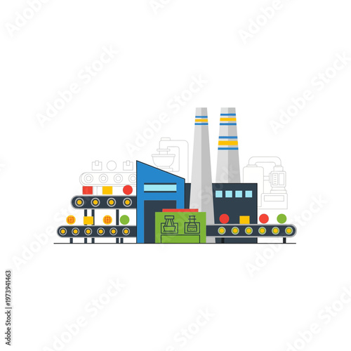 Industrial food manufacturing facility graphic