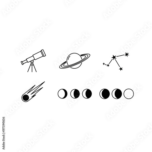 Set of space and astronomy icons