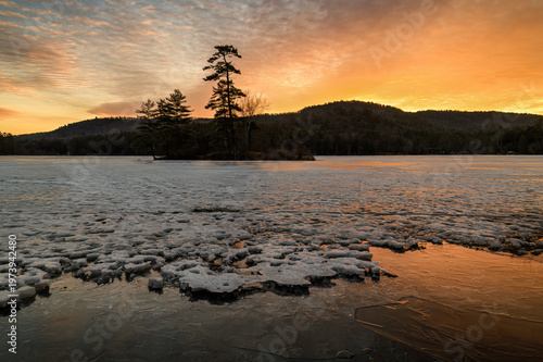 Winter Sunrise at Lake Luzerne