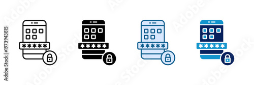 App Authentication Icon Set Multiple Style Collection