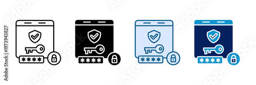 Login Verification Icon Set Multiple Style Collection