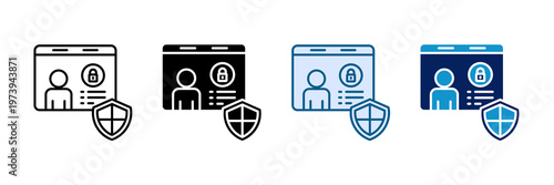 Secure Account Icon Set Multiple Style Collection