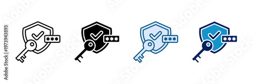 Security Token Icon Set Multiple Style Collection