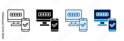 Device Verification Icon Set Multiple Style Collection
