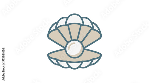An open oyster shell revealing a luminous pearl, isolated on a transparent background, symbolizing natural beauty and treasures.
