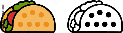 Delicious Mexican Taco Fast Food Icon