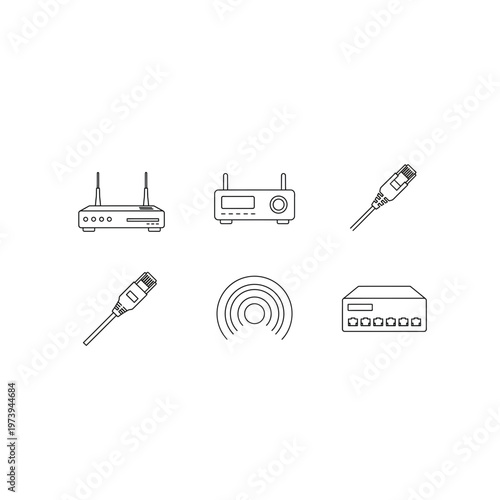 Networking and router internet equipment icons