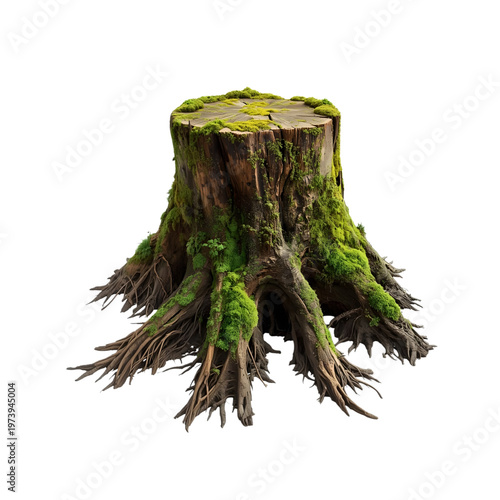 moss attached to old tree stumps