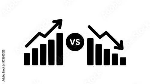 Economic Growth vs Recession Chart Vector Illustrationa