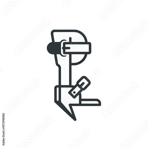 Orthopedic brace for leg support, likely for rehabilitation or mobility assistance.