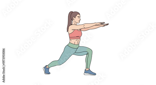 Woman in athletic wear exercising lunges.