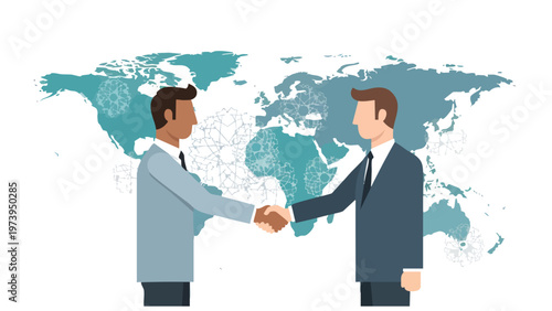 Global Business Partnership Handshake, International Deal Agreement, Corporate Collaboration