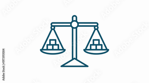 Balance Scale with Weights on Both Sides.