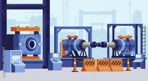 Industrial machinery and equipment in a factory setting.