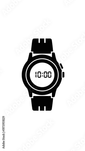 Digital Watch with Modern Design and Strap.