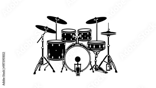 Drum Set Musical Instruments Illustration.