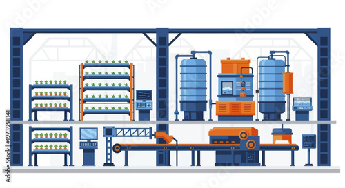 Modern Vertical Farming System with Advanced Technology.