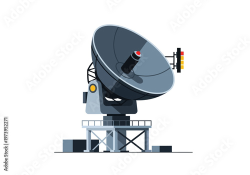 Large Satellite Dish Antenna for Communication and Research.