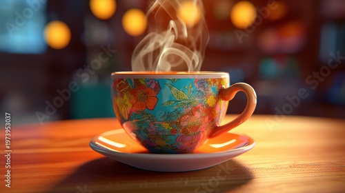 Savor the warmth and artistic beauty of a perfectly brewed hot beverage in a cozy setting.