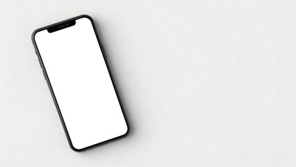 Black smartphone with white screen
