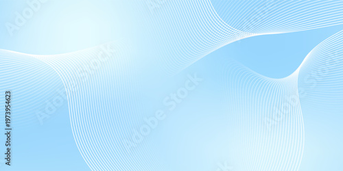 Abstract white wavy glowing lines on a blue background. Futuristic digital high-technology pattern. Health Care concept. Vector