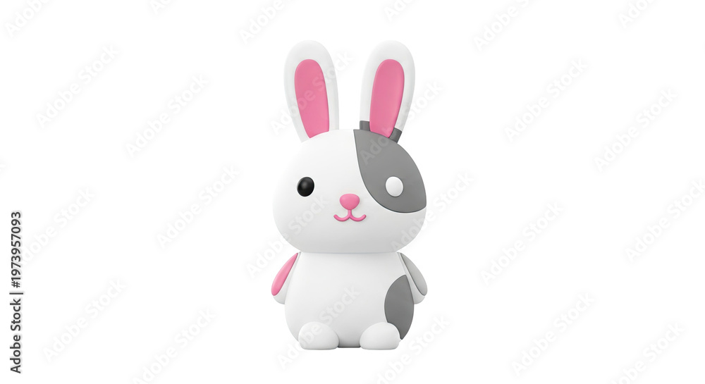 Fototapeta premium Cute 3D Cartoon Bunny