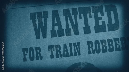 16mm Wanted Poster Cowboy Scene Aged Footage
