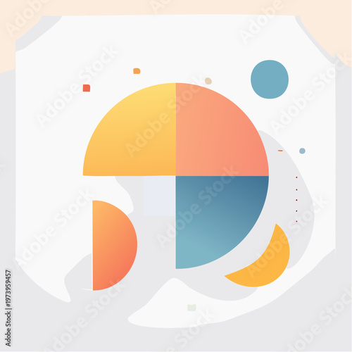 Vibrant Abstract Geometric Design with Colorful Circular Segments for Modern Data Visualization