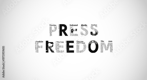 Newspaper Cutout Typography World Press Freedom Day Concept