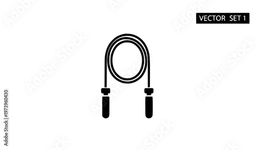 A minimalist vector illustration of a jump rope on a white background