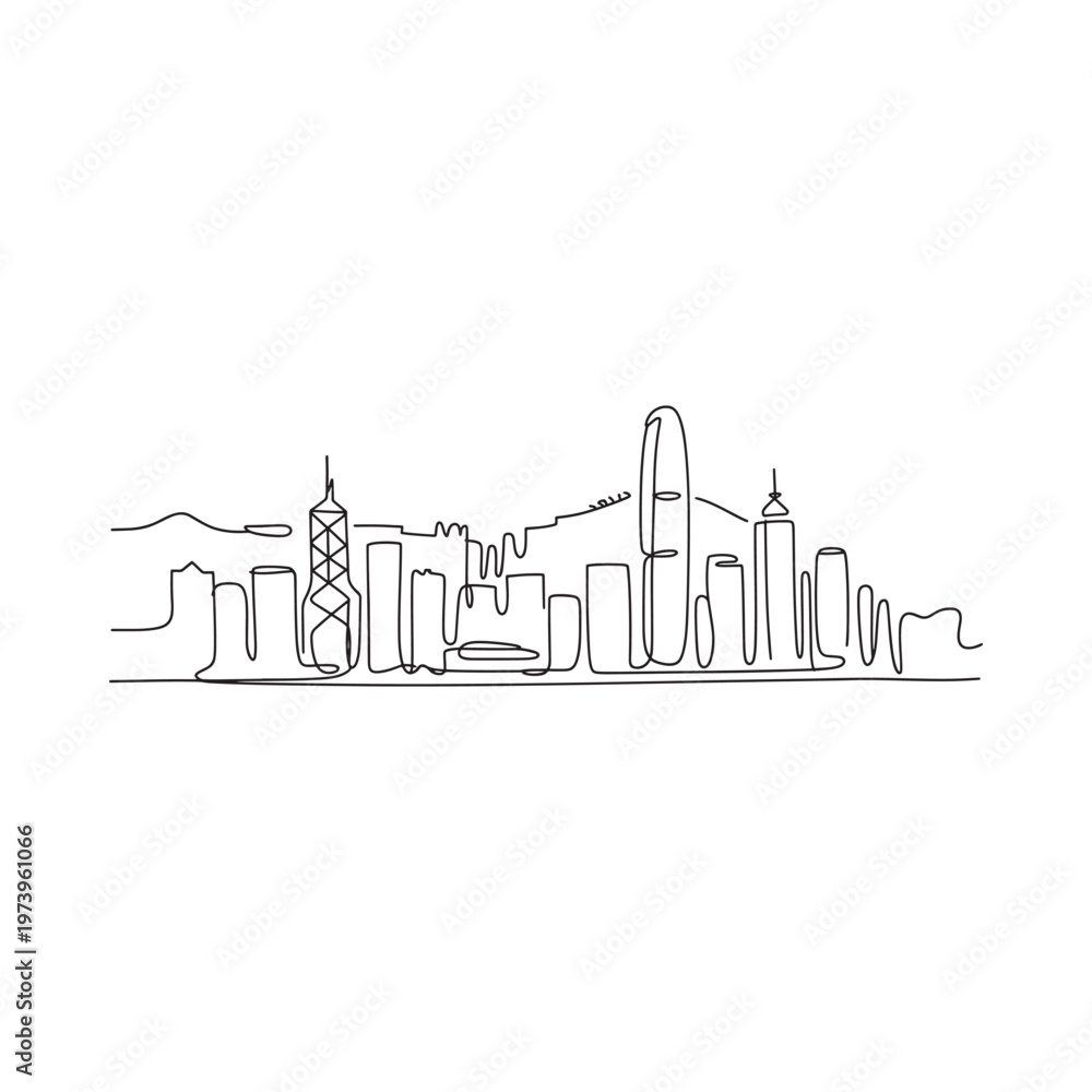 Fototapeta premium San francisco skyline depicted with a continuous single line drawing